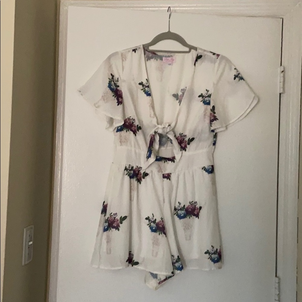 White floral romper